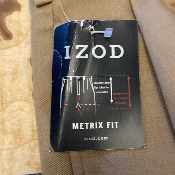 Izod mens chino pants 100% cotton tan cuffed non wrinkle 36x32 - Picture 5 of 8